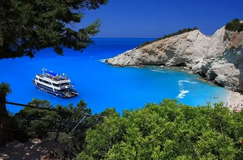 Pláž Porto Katsiki v Grécku